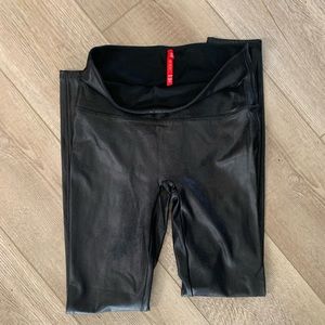 SPANX medium women’s shape wear faux leather leggings